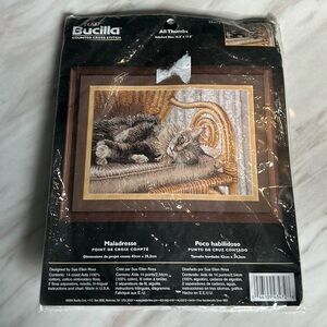 Bucilla needle point pillow  topping 29 cmx42cm  100% cotton CAT Grannycore